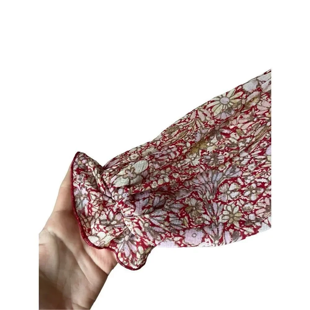 Free People Feeling Groovy maxi‎ dress in floral print size S Red